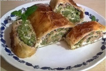 Rotolo di sfoglia con asparagi e prosciutto cotto - la cucina pugliese