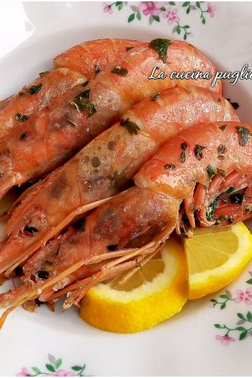 Gamberoni al vino bianco in padella