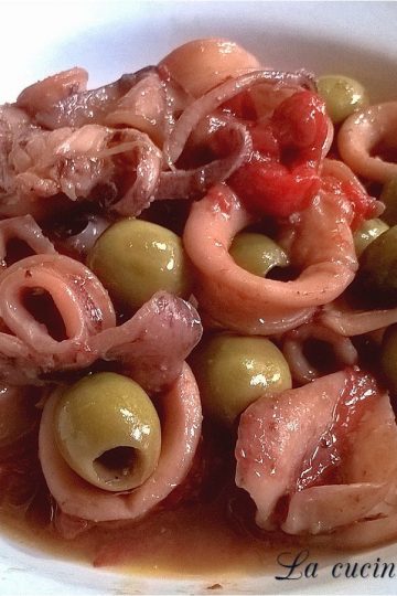 Calamari peperoni e olive - la cucina pugliese