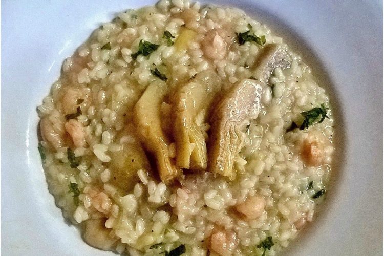 Risotto con carciofi e gamberetti - la cucina pugliese