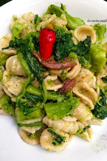 Orecchiette alle cime di rapa con aglio, acciunghe e peperoncino