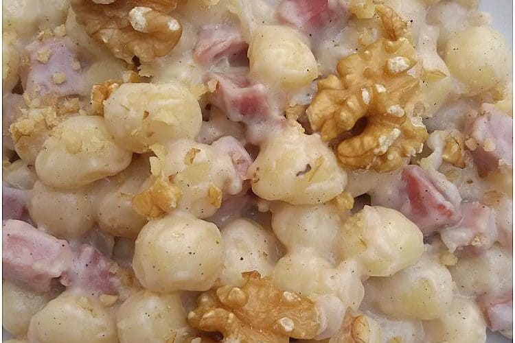 Gnocchi speck robiola e noci - la cucina pugliese