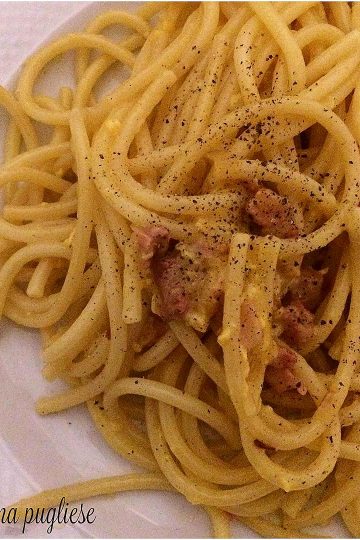 Spaghetti alla carbonara - la cucina pugliese--