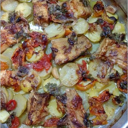 Baccalà al forno con patate alla salentina