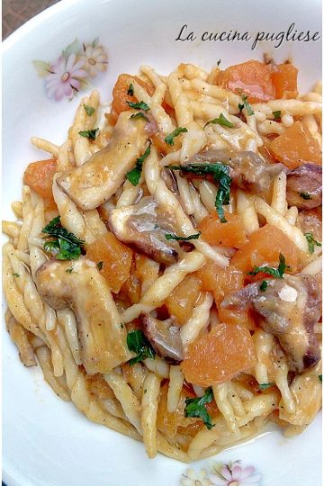 Pasta zucca e funghi porcini - la cucina pugliese--