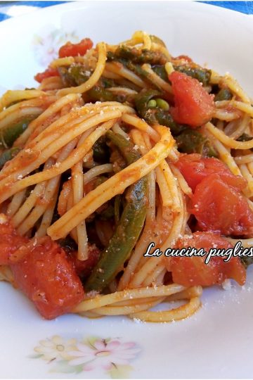 Spaghetti con fagiolini alla pugliese - la cucina pugliese