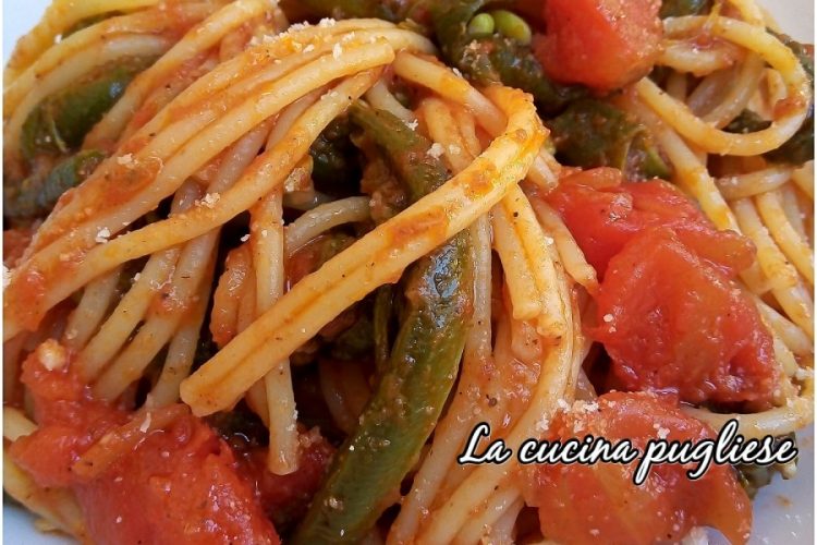 Spaghetti con fagiolini alla pugliese - la cucina pugliese