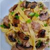 Tagliatelle salsiccia e funghi - la cucina pugliese