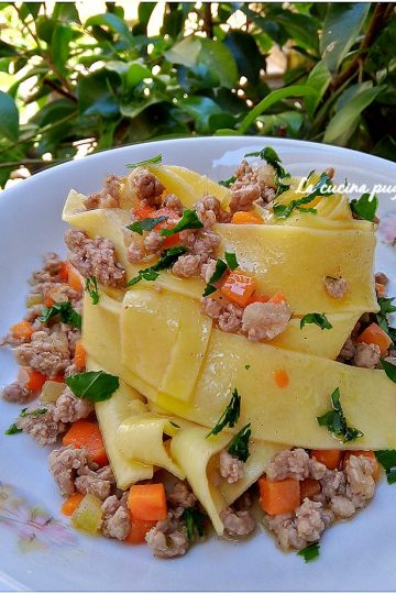 Pappardelle al ragù in bianco - la cucina pugliese