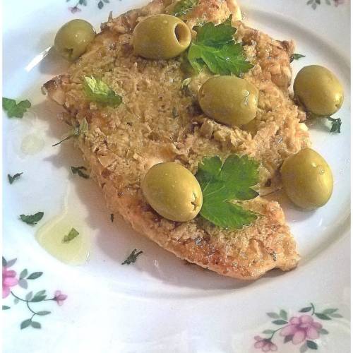Pollo con patè olive verdi