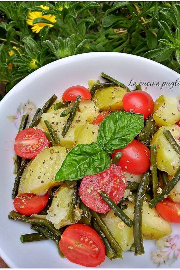 Insalata di patate fagiolini e pomodori - lacucinapugliese--