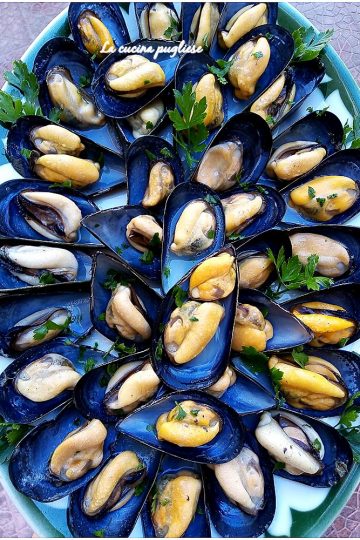 Cozze nere all'ampa cotte alla fiamma