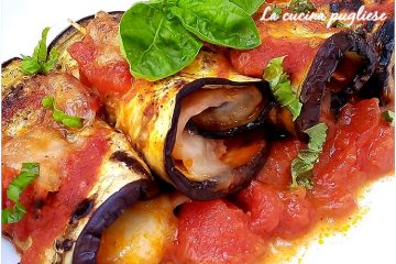 Involtini di melanzane cotto e mozzarella - la cucina pugliese