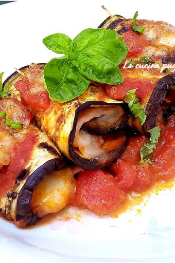 Involtini di melanzane cotto e mozzarella - la cucina pugliese