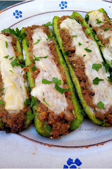 Zucchine ripiene di carne - la cucina pugliese