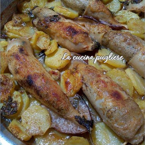 Calamari ripieni al forno con patate