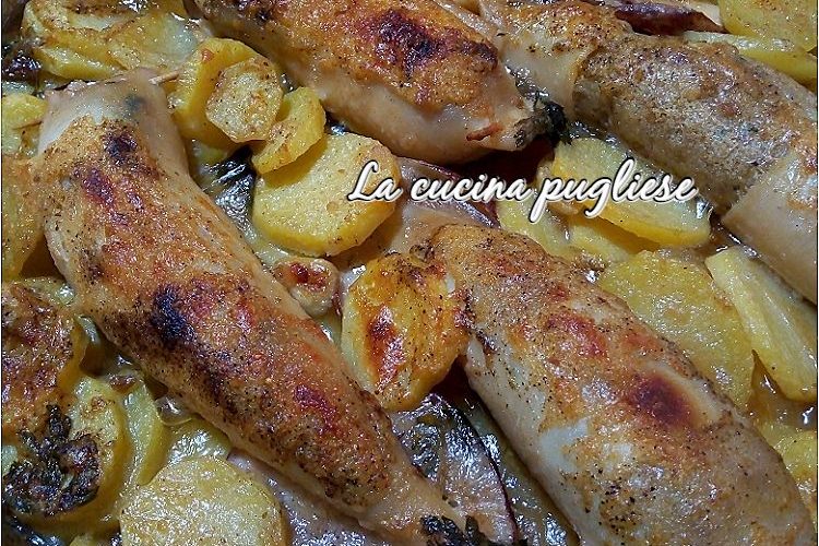 Calamari ripieni al forno con patate - la cucina pugliese