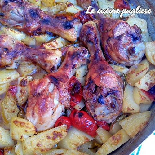 Pollo e patate al forno alla pugliese