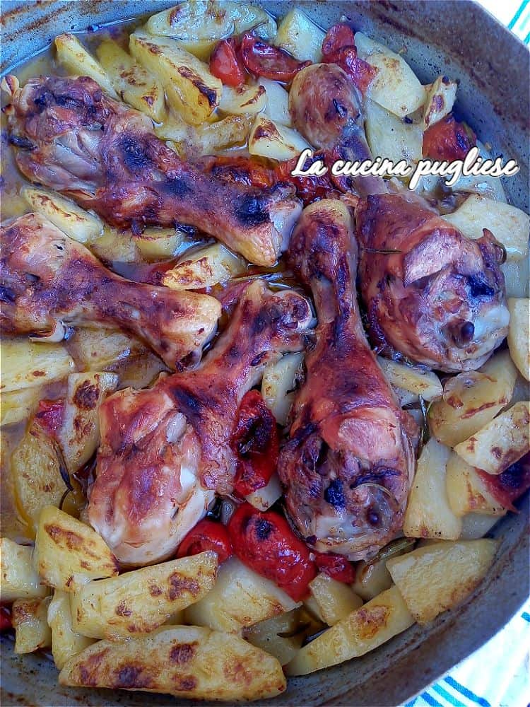 Pollo e patate al forno alla pugliese ricetta