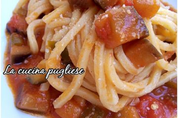 Troccoli al sugo di melanzane e peperoni - la cucina pugliese